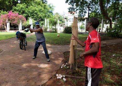 Havana, Cuba. Seniors, senior people training, ball sports, exer